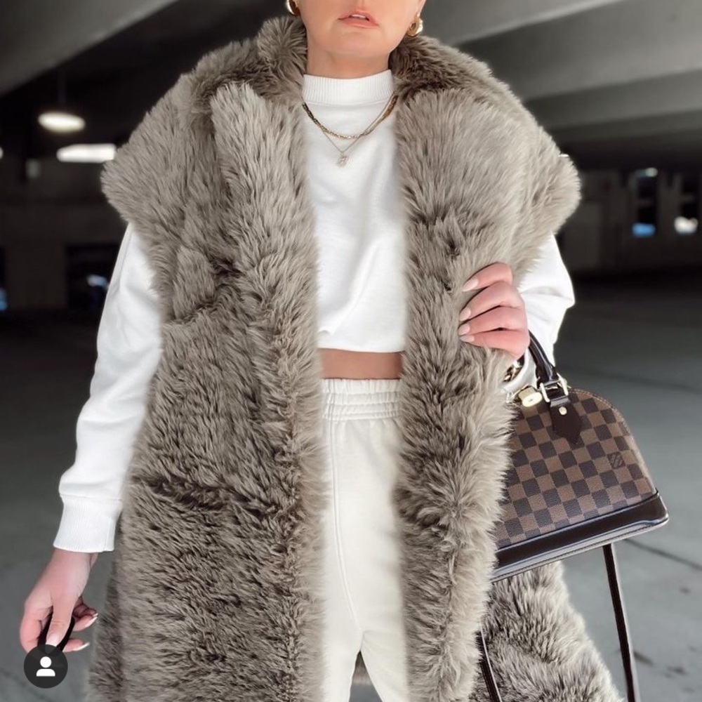 NWT MANGO Faux Fur Gilet Vest